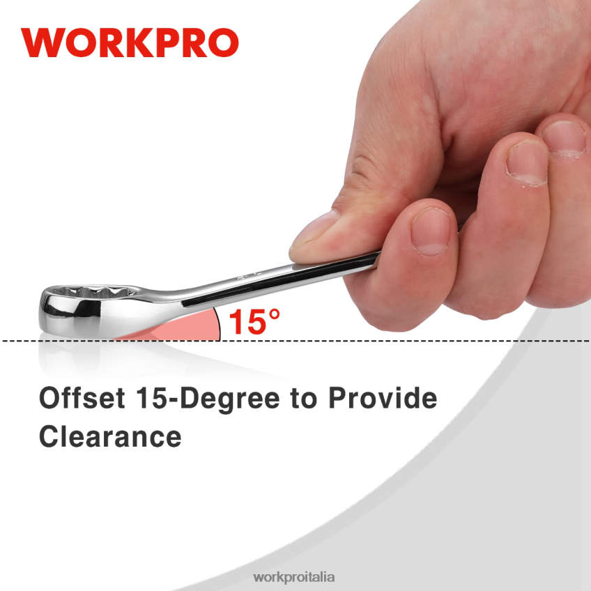 WORKPRO Set di chiavi combinate premium CR-V da 12 pezzi metriche 8-19 mm nuovo B0600L95 attrezzo