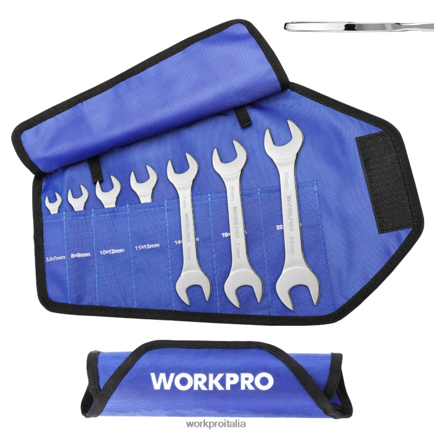 WORKPRO Set di chiavi metriche supersottili da 7 pezzi con custodia organizer arrotolabile utile B0600L96 attrezzo