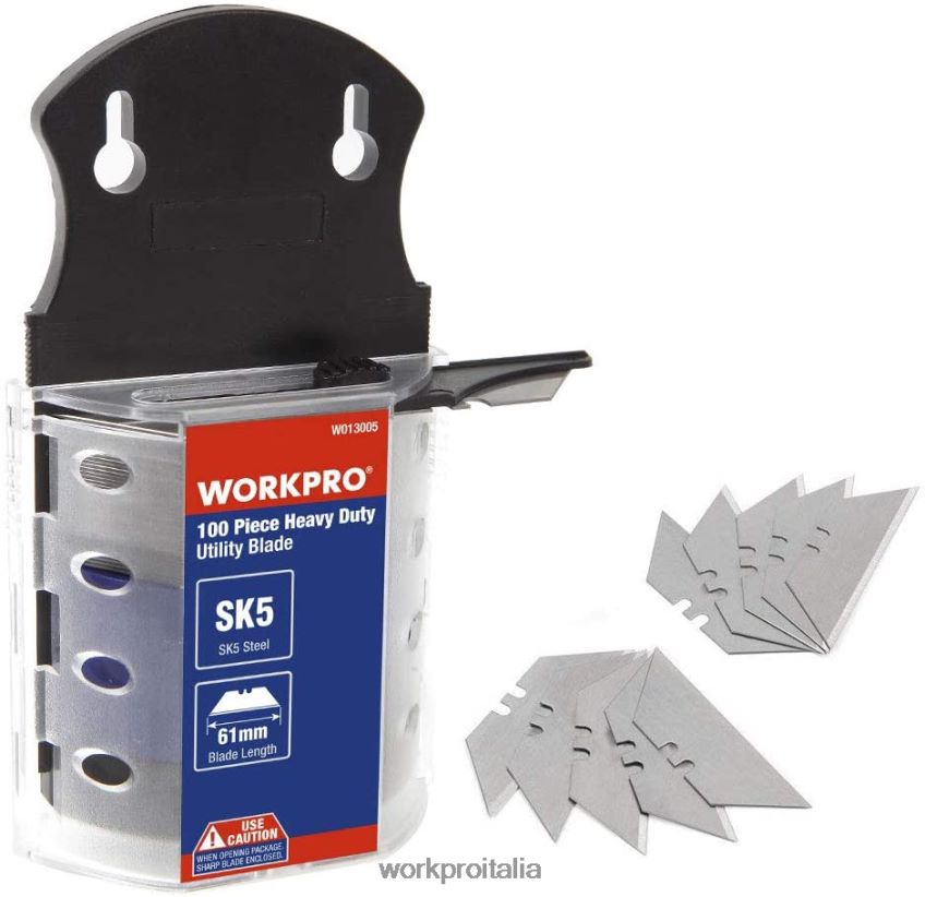 WORKPRO 100 lame per coltelli multiuso in acciaio sk5 con dispenser utile B0600L40 attrezzo