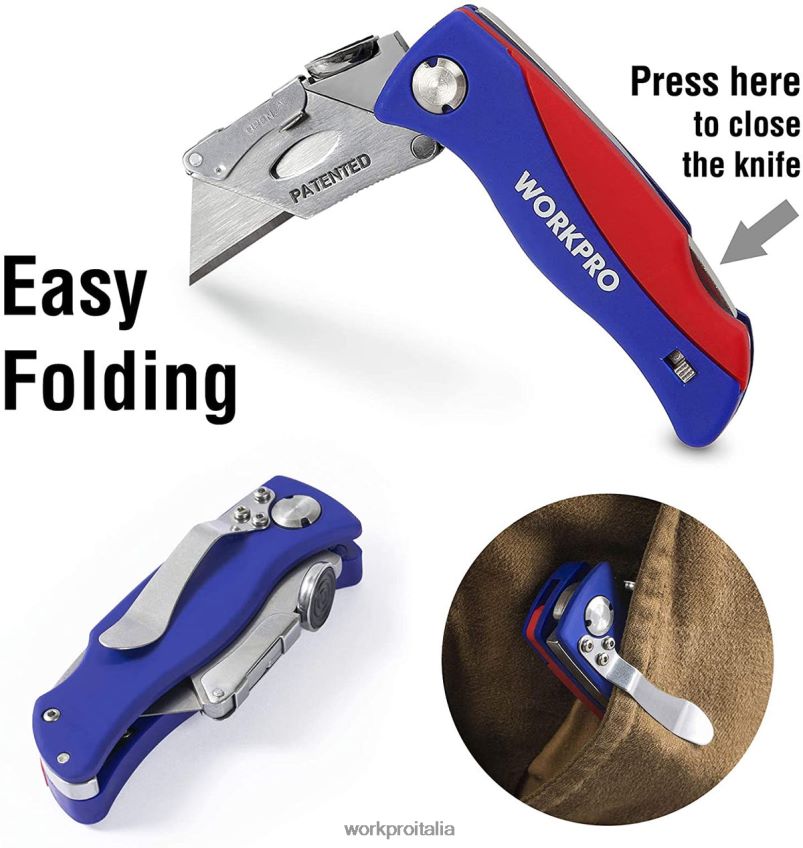 WORKPRO Coltello multiuso pieghevole taglierino a cambio rapido utile B0600L50 attrezzo