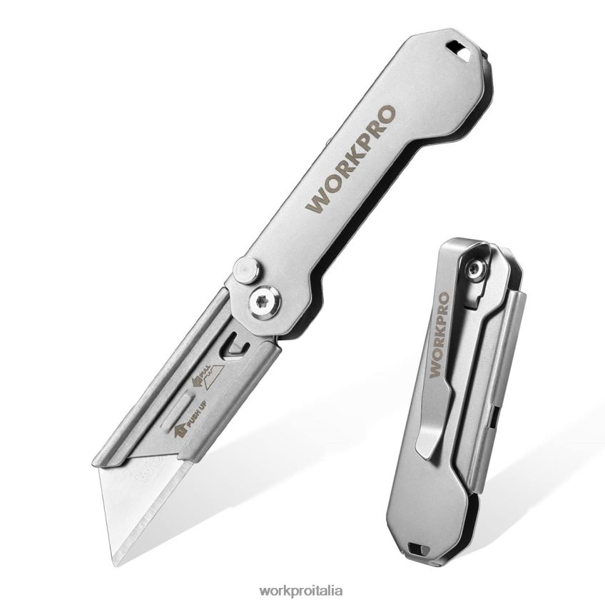 WORKPRO Coltello multiuso pieghevole tascabile a cambio rapido mini coltello pieghevole in acciaio inossidabile con clip per cintura nuovo B0600L47 attrezzo