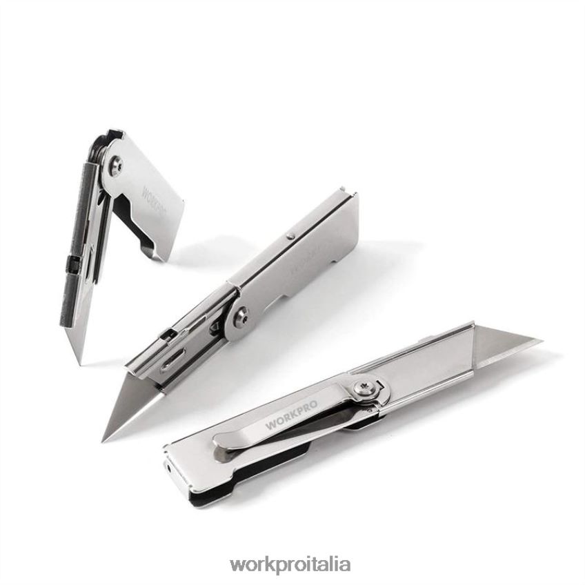 WORKPRO Set di 3 coltelli multiuso pieghevoli a cambio rapido con clip per cintura moderno B0600L45 attrezzo