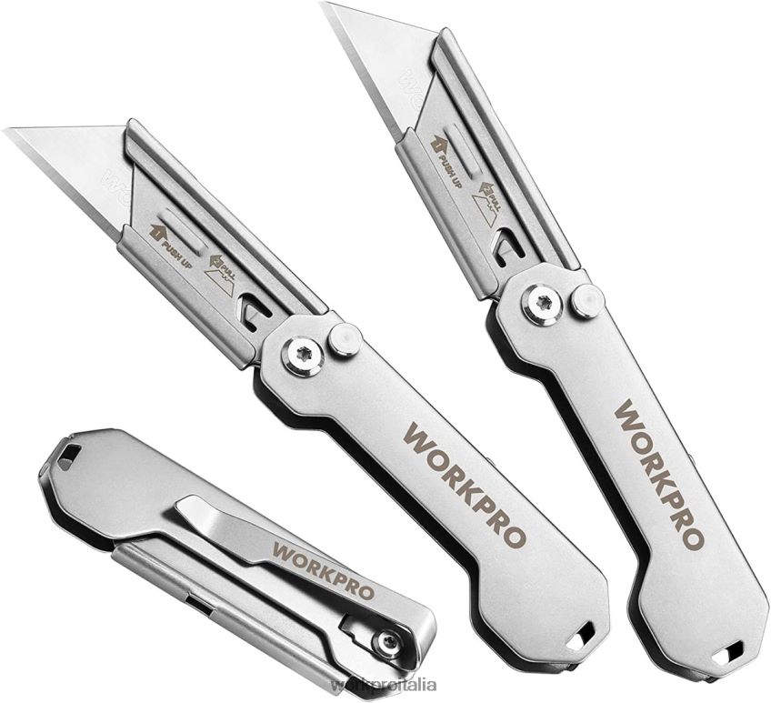 WORKPRO Set di 3 coltelli multiuso pieghevoli con lame a cambio rapido utile B0600L43 attrezzo