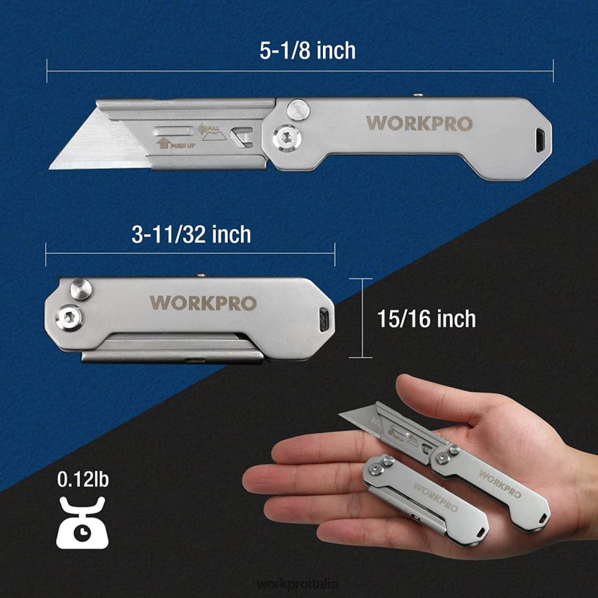 WORKPRO Set di 3 coltelli multiuso pieghevoli con lame a cambio rapido utile B0600L43 attrezzo