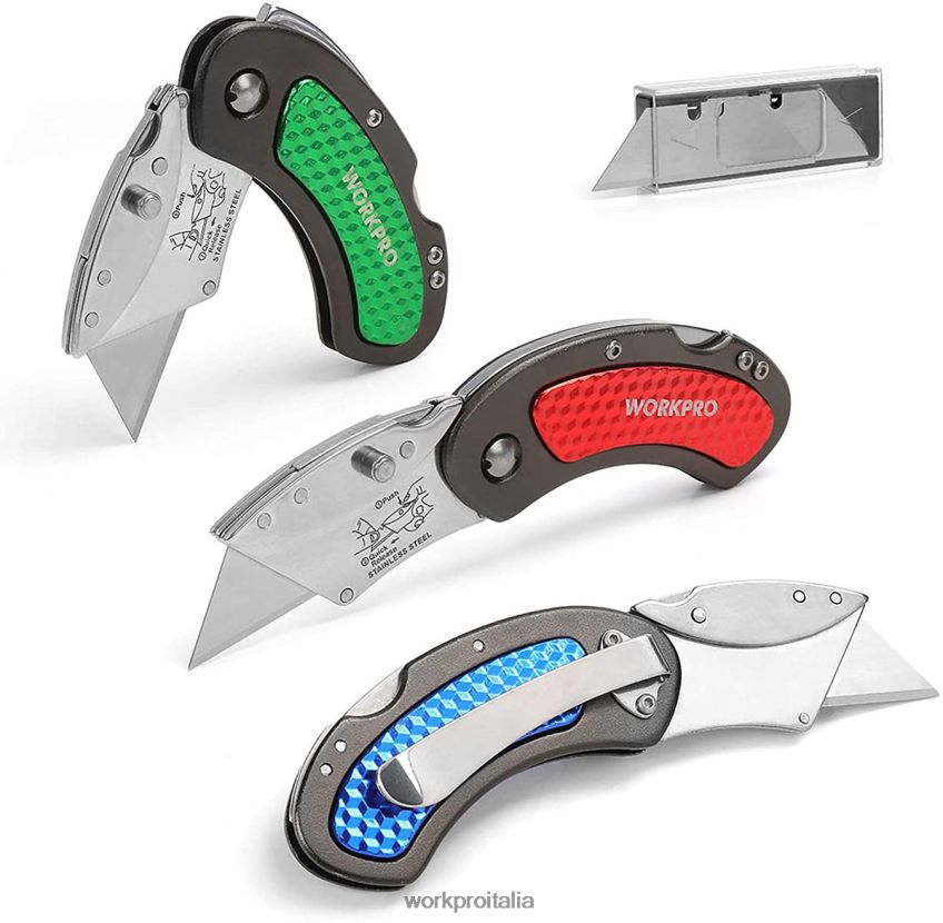 WORKPRO Set di coltelli multiuso pieghevoli con lama a cambio rapido moderno B0600L42 attrezzo
