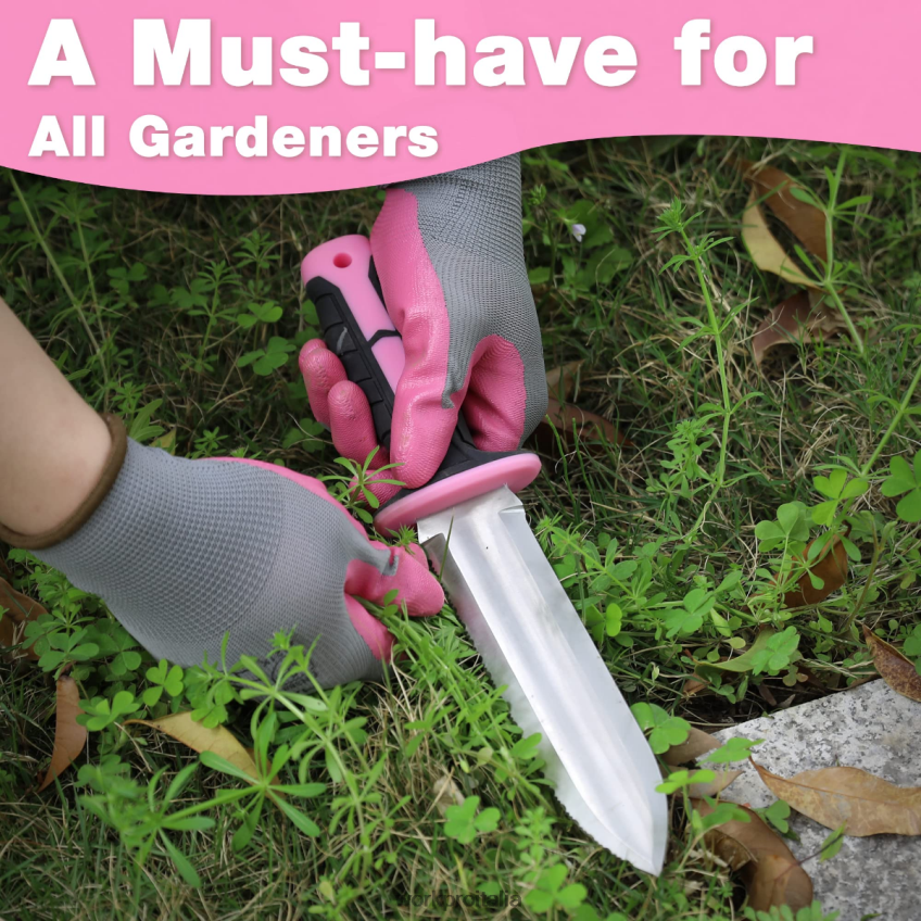 WORKPRO coltello da giardino con fodero in oxford, lama in acciaio inox con tagliente verde/rosa B0600L283 attrezzo
