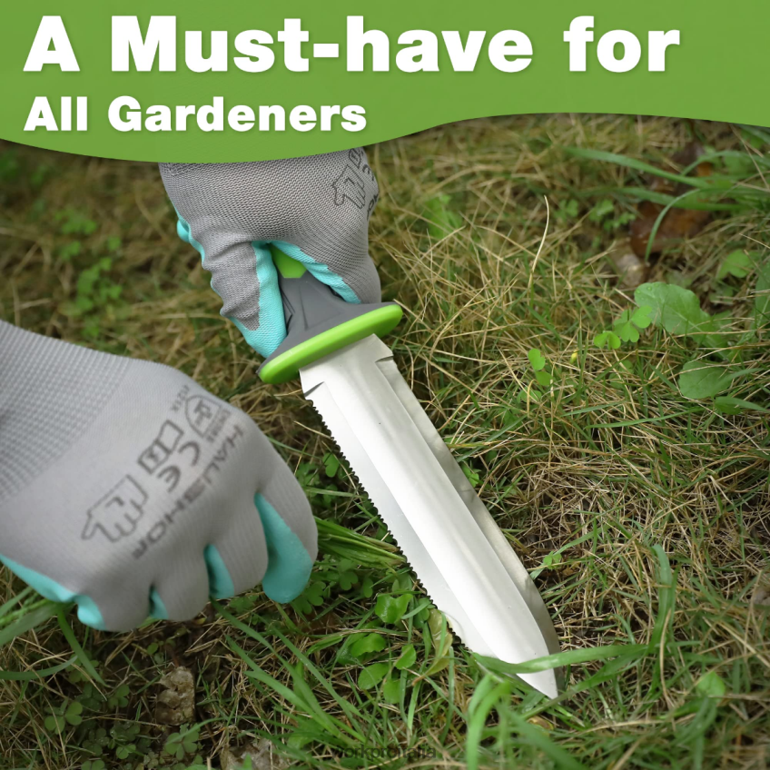 WORKPRO coltello da giardino con fodero in oxford, lama in acciaio inox con tagliente verde/rosa B0600L283 attrezzo
