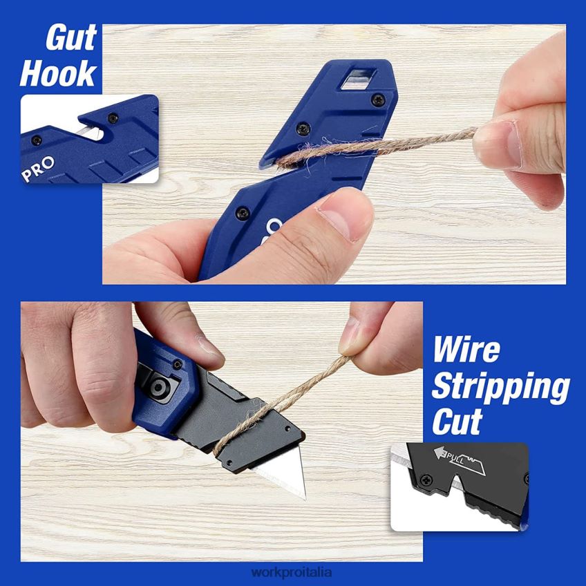 WORKPRO coltello multiuso pieghevole taglierino multiuso con manico in nylon leggero con lame extra da 10 pezzi rosso/blu/nero B0600L38 attrezzo