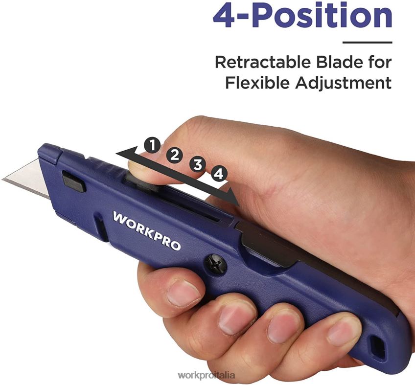 WORKPRO coltello multiuso retrattile con spazio extra per la lama, confezione da 2 taglierini a cambio rapido moderno B0600L56 attrezzo