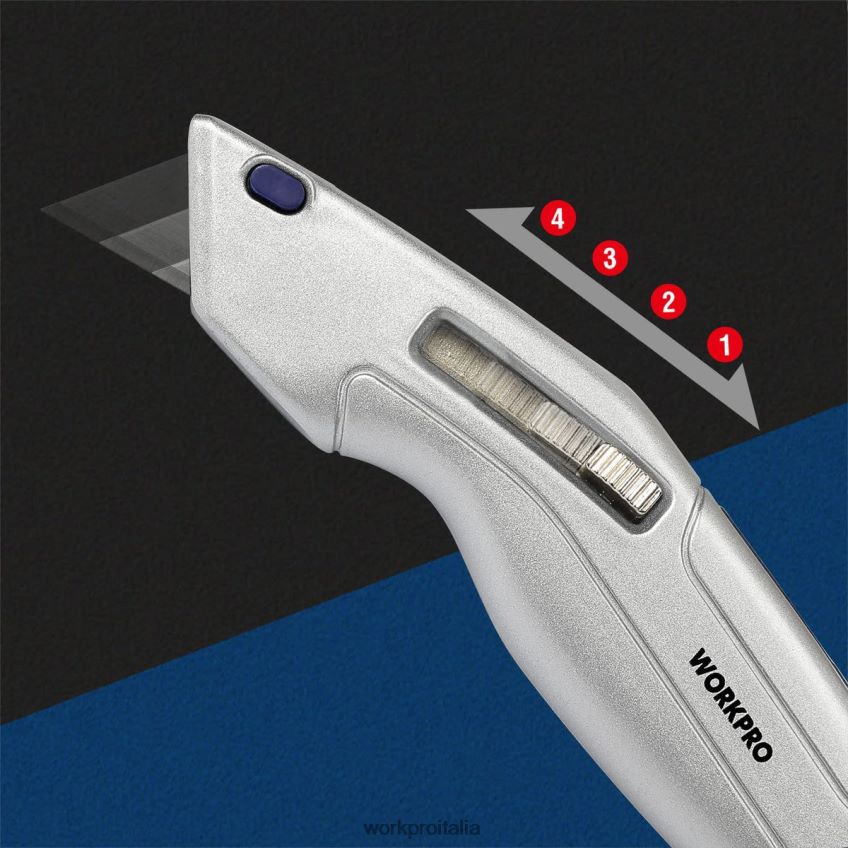 WORKPRO coltello multiuso retrattile e cassetta di sicurezza retrattile con 2 lame extra incluse moderno B0600L41 attrezzo