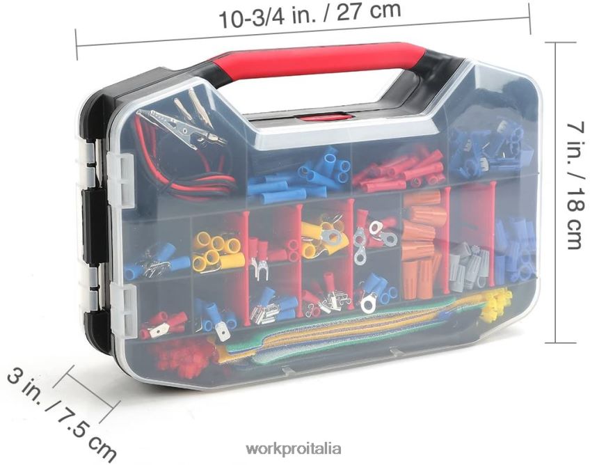 WORKPRO Kit di riparazione elettrica per terminali a crimpare da 582 pezzi, connettori per cavi, tubi termorestringenti con spelafili utile B0600L152 attrezzo