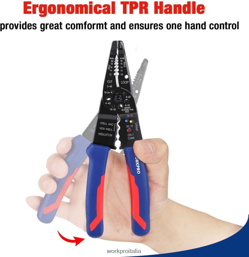 WORKPRO Spelafili da 8 pollici, tagliafili multiutensile per spelare, tagliare e crimpare utile B0600L158 attrezzo