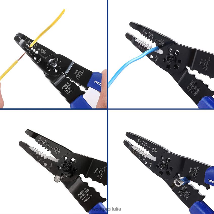 WORKPRO Spelafili da 8 pollici, tagliafili multiutensile per spelare, tagliare e crimpare utile B0600L158 attrezzo