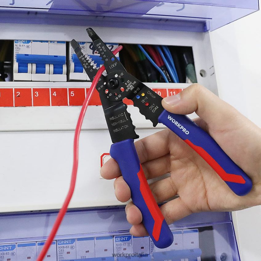 WORKPRO Spelafili da 8 pollici, tagliafili multiutensile per spelare, tagliare e crimpare utile B0600L158 attrezzo