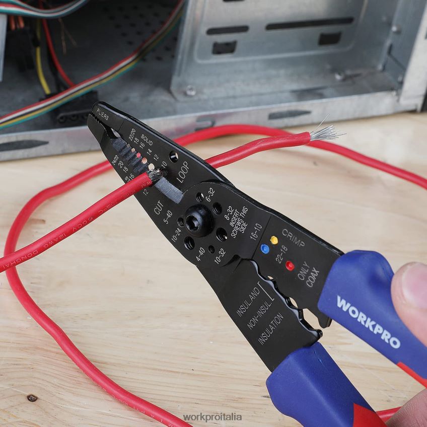 WORKPRO Spelafili da 8 pollici, tagliafili multiutensile per spelare, tagliare e crimpare utile B0600L158 attrezzo