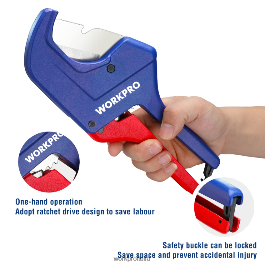 WORKPRO Strumento tagliatubi a cricchetto in PVC utile B0600L155 attrezzo