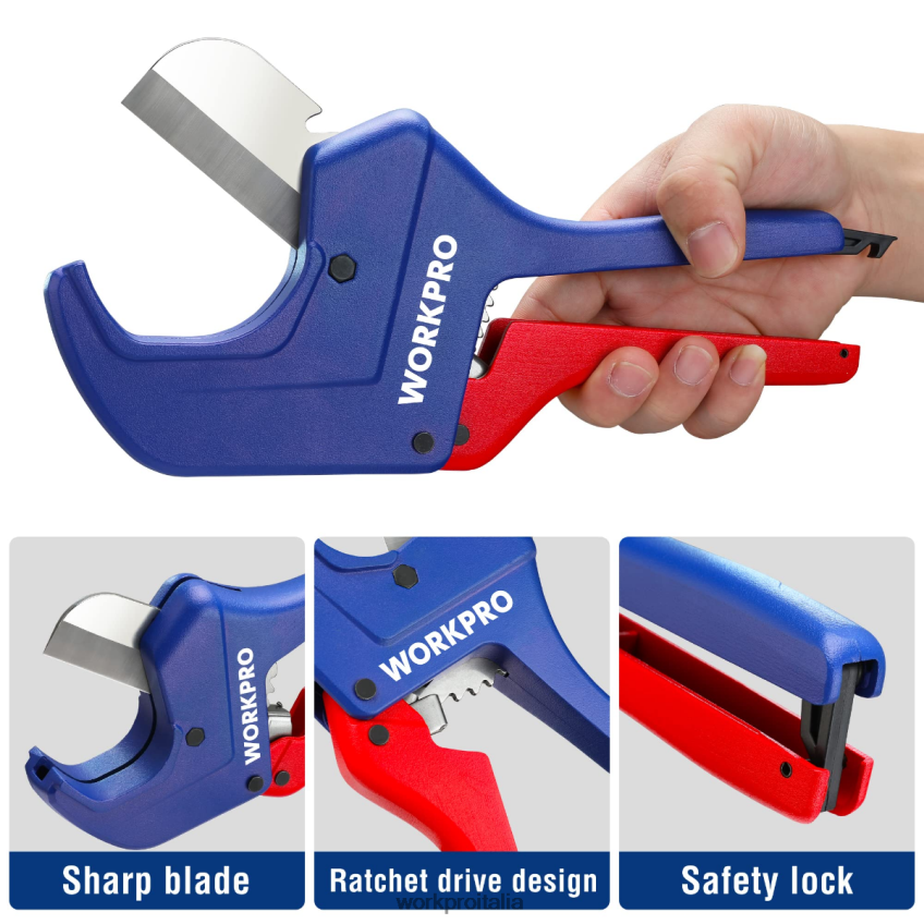 WORKPRO Strumento tagliatubi a cricchetto in PVC utile B0600L155 attrezzo