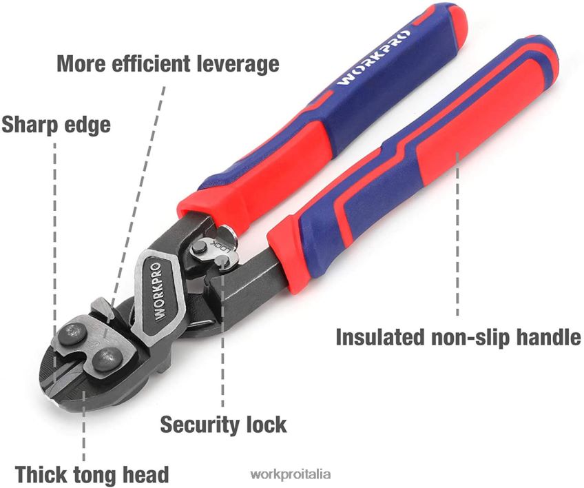 WORKPRO mini tagliabulloni con blocco di sicurezza e leva più efficiente moderno B0600L154 attrezzo