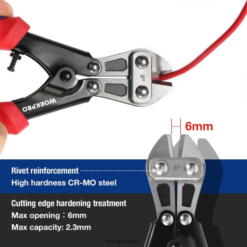 WORKPRO mini tagliabulloni da 8 pollici/210 mm, piccolo tagliabulloni cr-mo moderno B0600L157 attrezzo