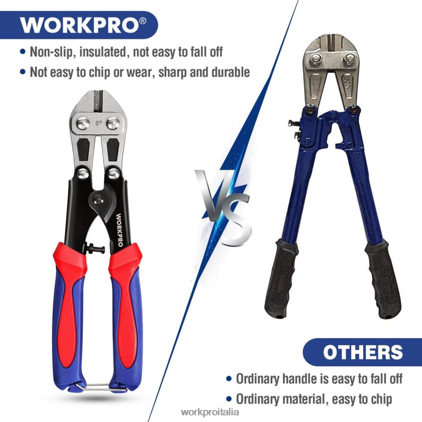WORKPRO mini tagliabulloni da 8 pollici/210 mm, piccolo tagliabulloni cr-mo moderno B0600L157 attrezzo