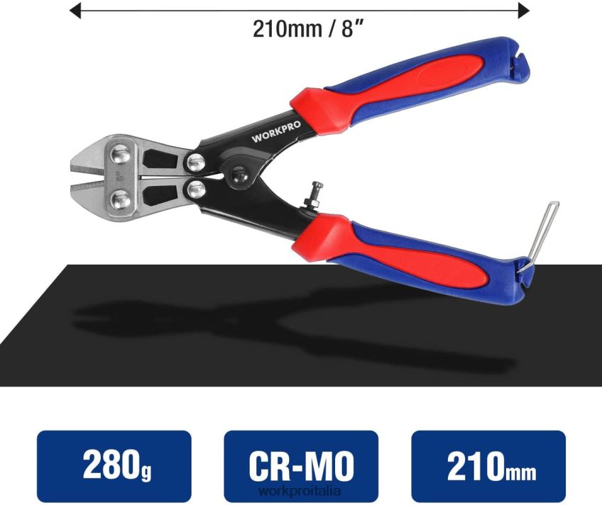WORKPRO mini tagliabulloni da 8 pollici/210 mm, piccolo tagliabulloni cr-mo moderno B0600L157 attrezzo