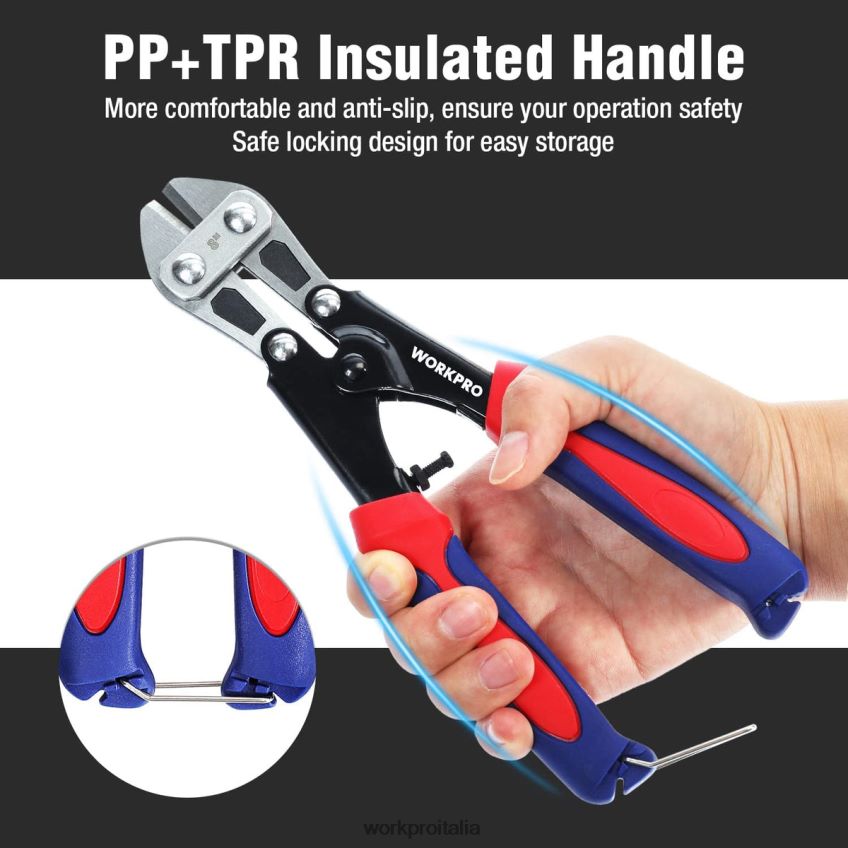 WORKPRO mini tagliabulloni da 8 pollici/210 mm, piccolo tagliabulloni cr-mo moderno B0600L157 attrezzo