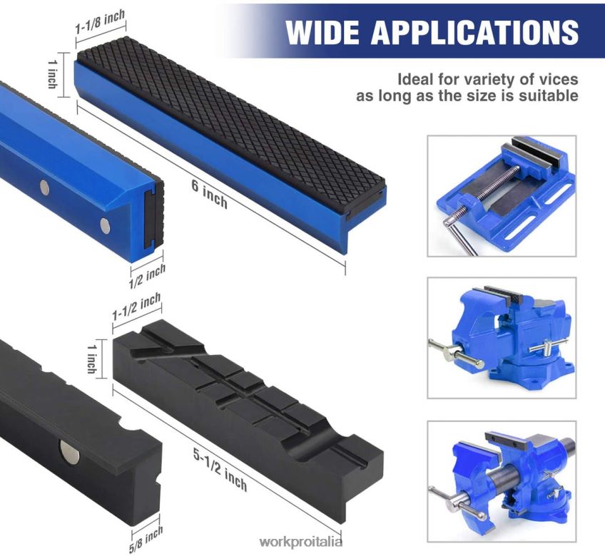 WORKPRO Cuscinetti per ganasce a 2 paia, protezioni per coperture ganasce magnetiche, cuscinetti per ganasce multi-scanalatura e set di cuscinetti in alluminio moderno B0600L117 attrezzo