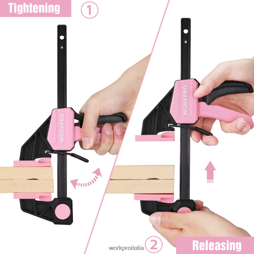WORKPRO Mini morsetto/distributore da 4 pezzi con una sola mano per la lavorazione del legno utile B0600L120 attrezzo