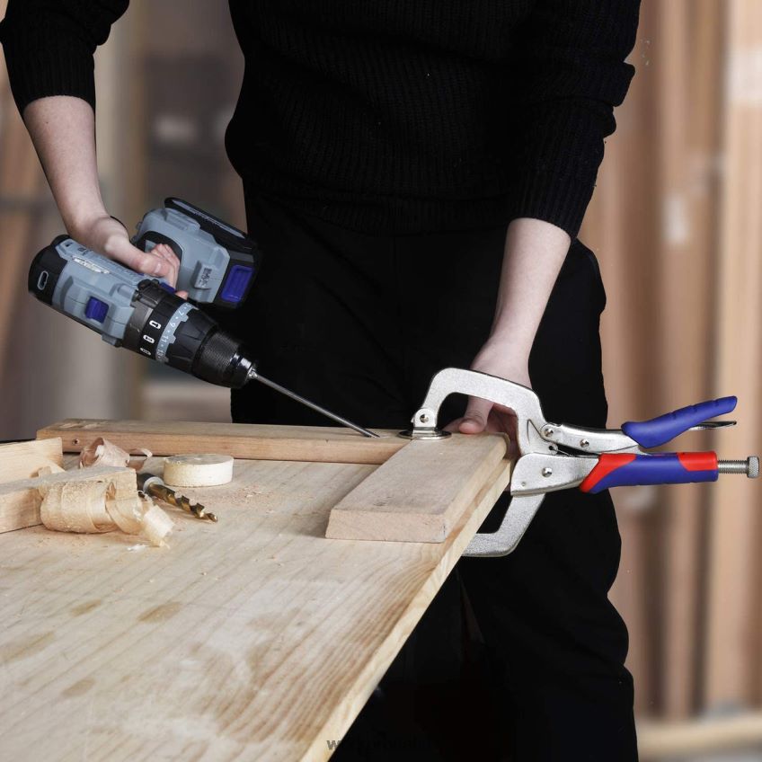 WORKPRO Morsetto frontale in metallo con foro tascabile per la lavorazione del legno e foro tascabile moderno B0600L116 attrezzo