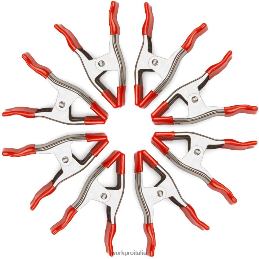 WORKPRO Set di 8 morsetti a molla in metallo in acciaio nichelato per carichi pesanti, 6-5/16 pollici, per la lavorazione del legno, per studi fotografici da campeggio nuovo B0600L122 attrezzo