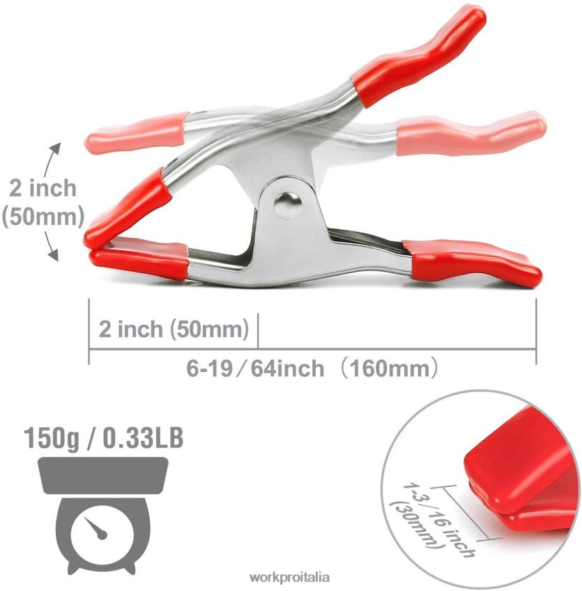 WORKPRO Set di 8 morsetti a molla in metallo in acciaio nichelato per carichi pesanti, 6-5/16 pollici, per la lavorazione del legno, per studi fotografici da campeggio nuovo B0600L122 attrezzo