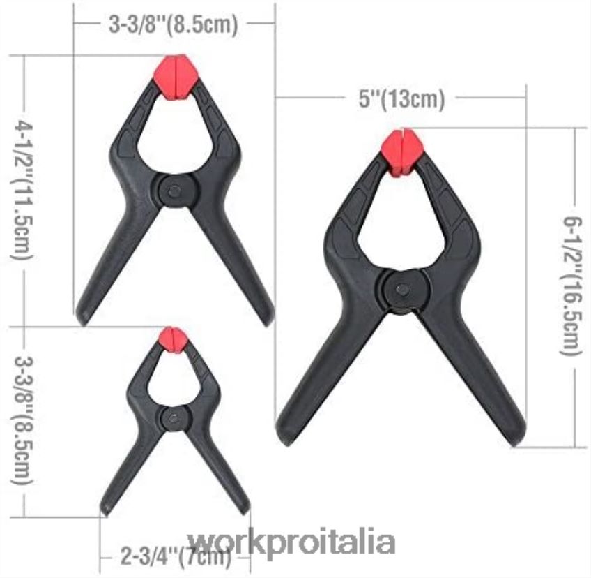 WORKPRO Set di morsetti a molla in nylon da 16 pezzi per la lavorazione del legno, studi fotografici e lavori fai da te moderno B0600L125 attrezzo