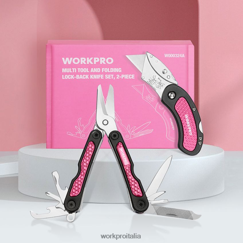 WORKPRO coltello multiuso e set multiutensile rosa B0600L44 attrezzo