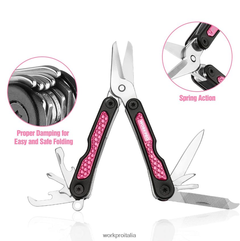 WORKPRO coltello multiuso e set multiutensile rosa B0600L44 attrezzo