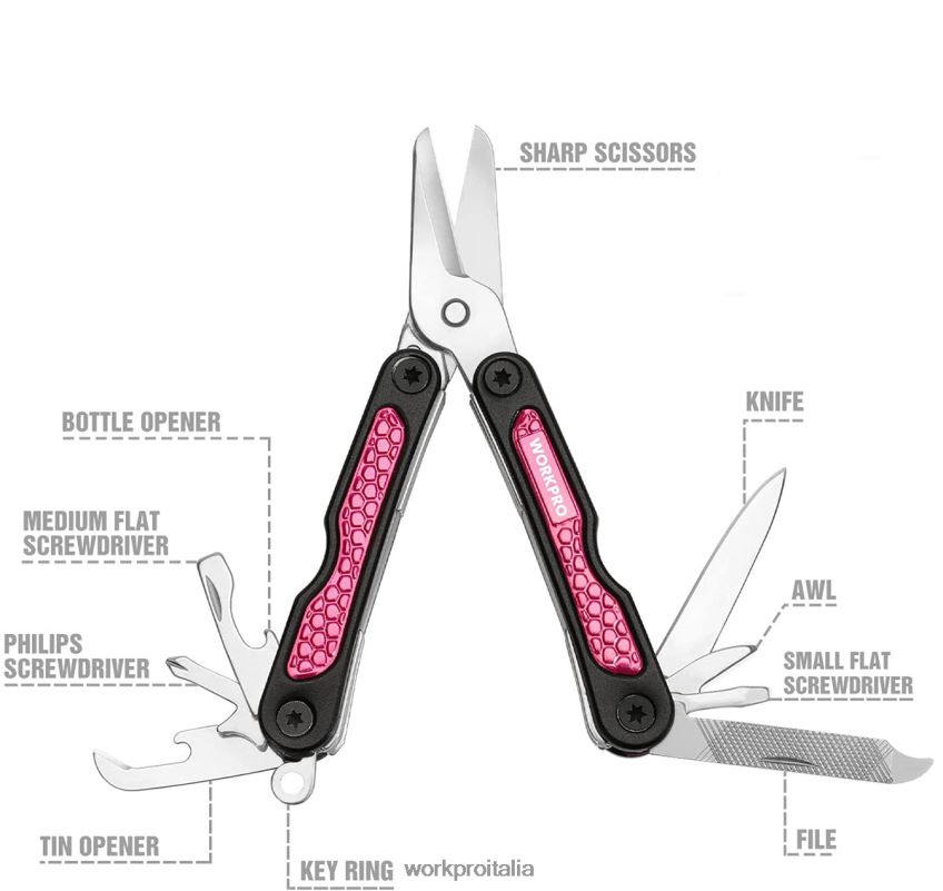 WORKPRO coltello multiuso e set multiutensile rosa B0600L44 attrezzo