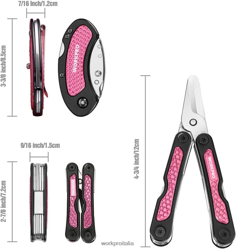 WORKPRO coltello multiuso e set multiutensile rosa B0600L44 attrezzo