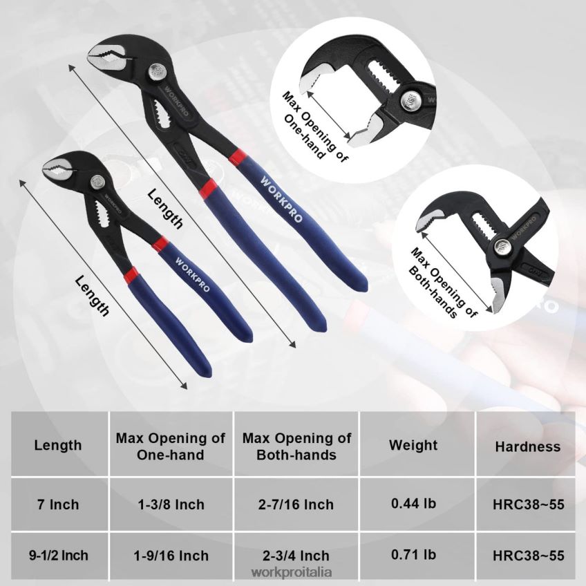 WORKPRO Pinza per giunti scanalati con impugnatura comoda utile B0600L71 attrezzo
