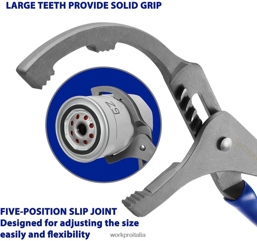 WORKPRO Set di 2 pinze/chiavi per filtri olio utile B0600L76 attrezzo