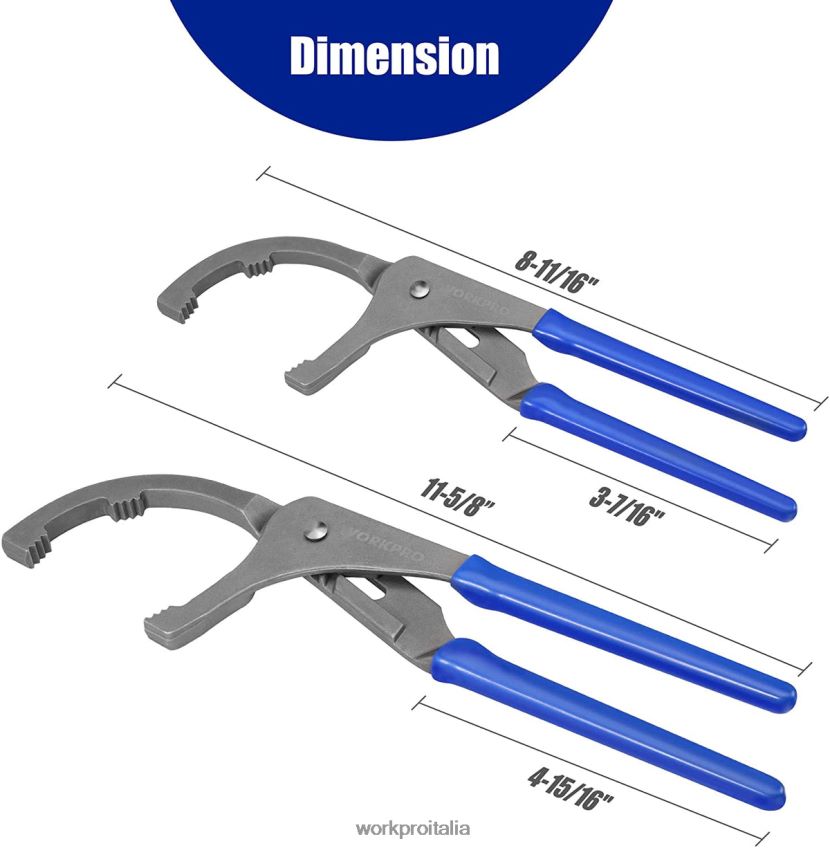 WORKPRO Set di 2 pinze/chiavi per filtri olio utile B0600L76 attrezzo