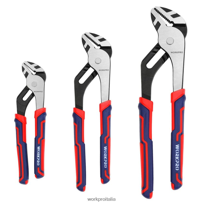 WORKPRO Set di 3 pinze multiuso regolabili per giunti scanalati nuovo B0600L68 attrezzo