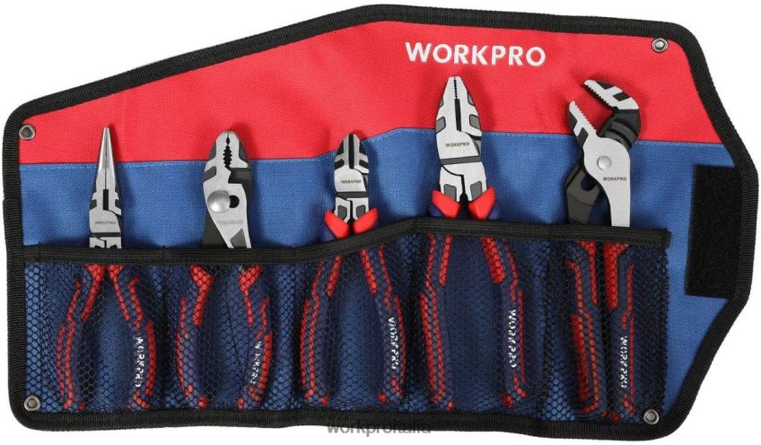 WORKPRO Set di 5 pinze da costruzione premium CR-V con custodia utile B0600L66 attrezzo