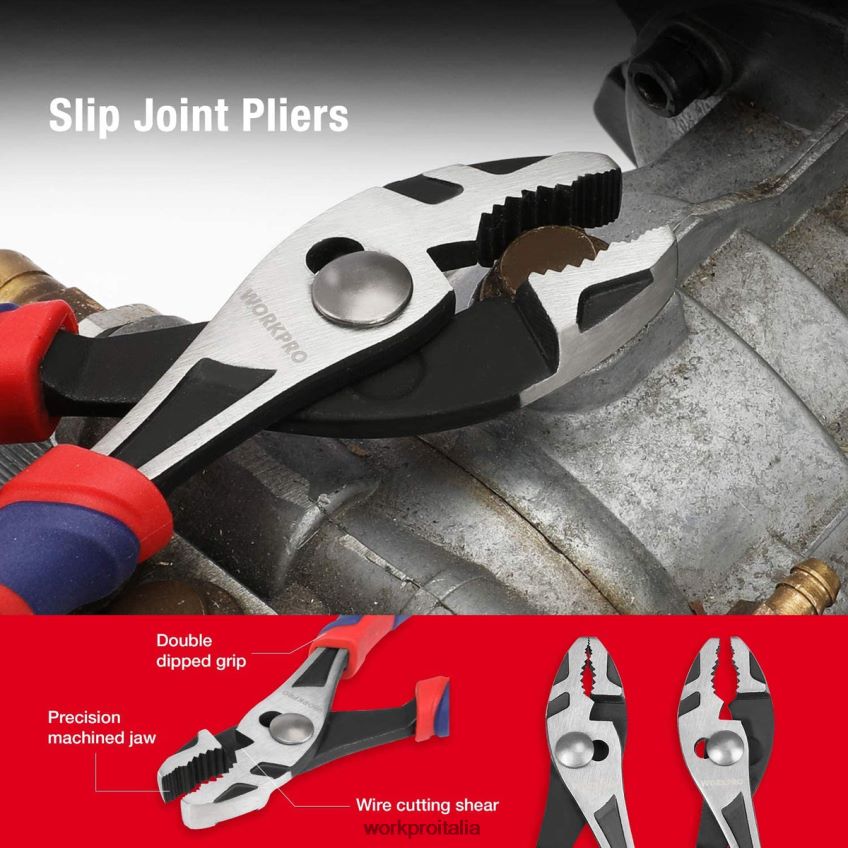WORKPRO Set di 5 pinze da costruzione premium CR-V con custodia utile B0600L66 attrezzo