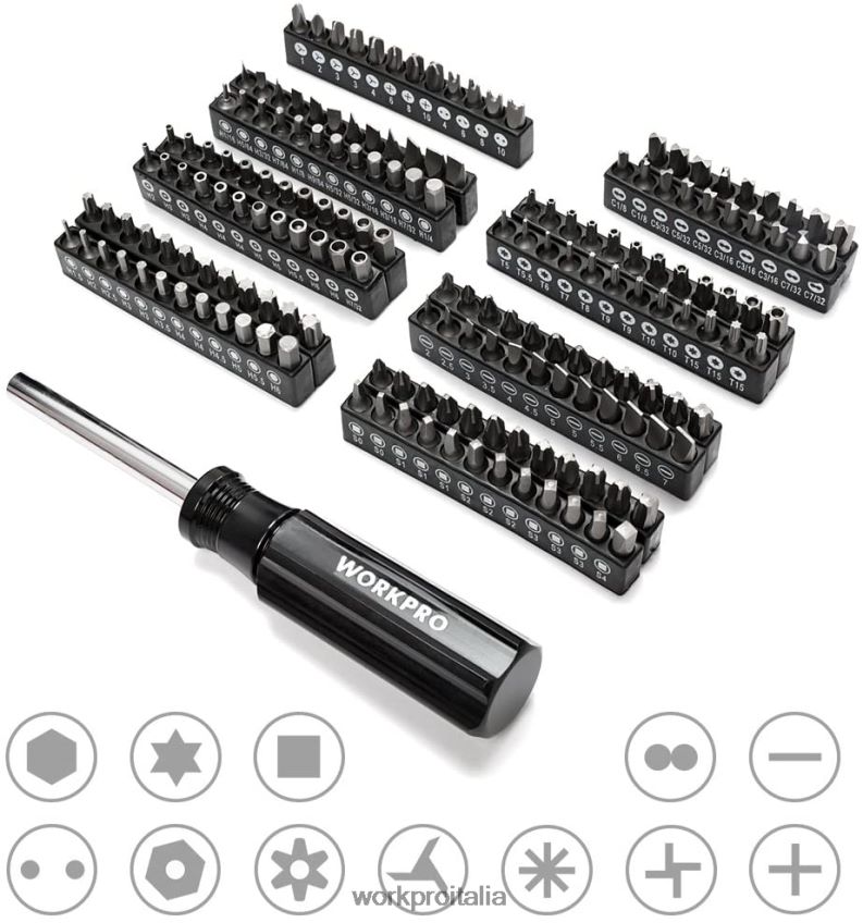 WORKPRO Set di attrezzi meccanici professionali universali da 450 pezzi con custodia resistente utile B0600L306 attrezzo