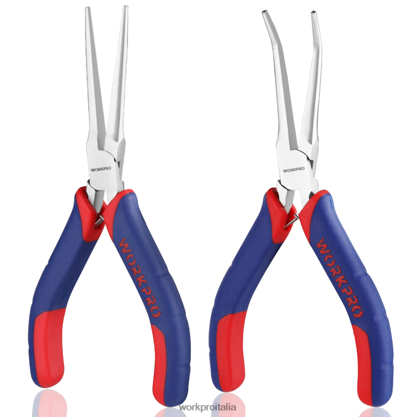 WORKPRO Set di mini pinze a becchi mezzotondi da 2 pezzi, pinze a becchi lunghi, pinze a becchi piegati moderno B0600L73 attrezzo