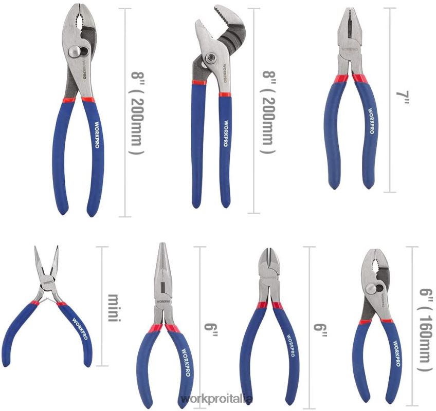 WORKPRO Set di pinze multifunzione da 7 pezzi per il fai da te e l'uso domestico nuovo B0600L63 attrezzo