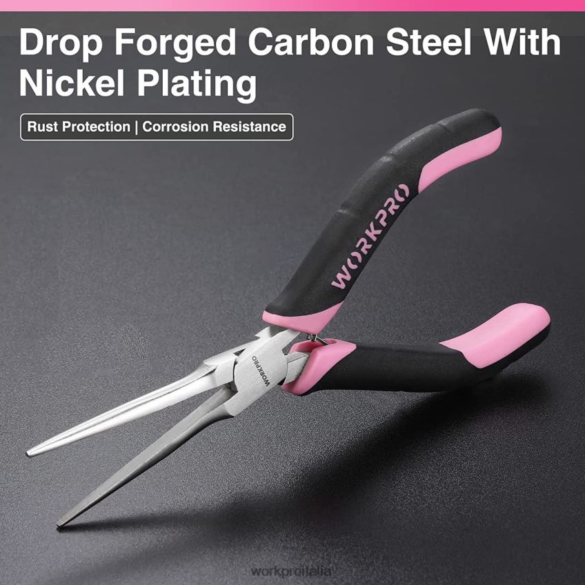 WORKPRO Set mini pinze da 6 pezzi con custodia rosa B0600L65 attrezzo