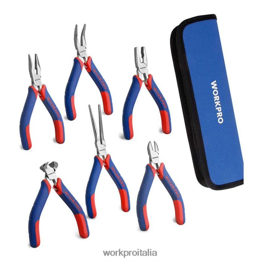 WORKPRO Set mini pinze da 6 pezzi con custodia utile B0600L64 attrezzo