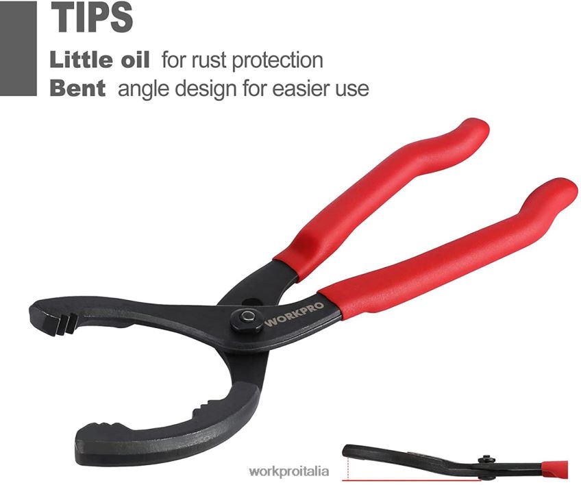 WORKPRO pinza per filtri olio regolabile ideale per raccordi per tubi filtri motore utile B0600L69 attrezzo