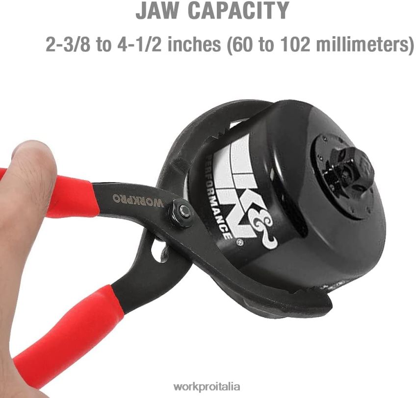 WORKPRO pinza per filtri olio regolabile ideale per raccordi per tubi filtri motore utile B0600L69 attrezzo