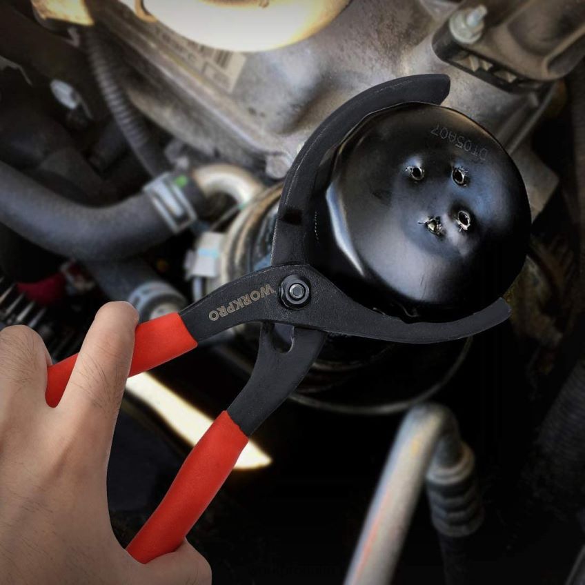 WORKPRO pinza per filtri olio regolabile ideale per raccordi per tubi filtri motore utile B0600L69 attrezzo
